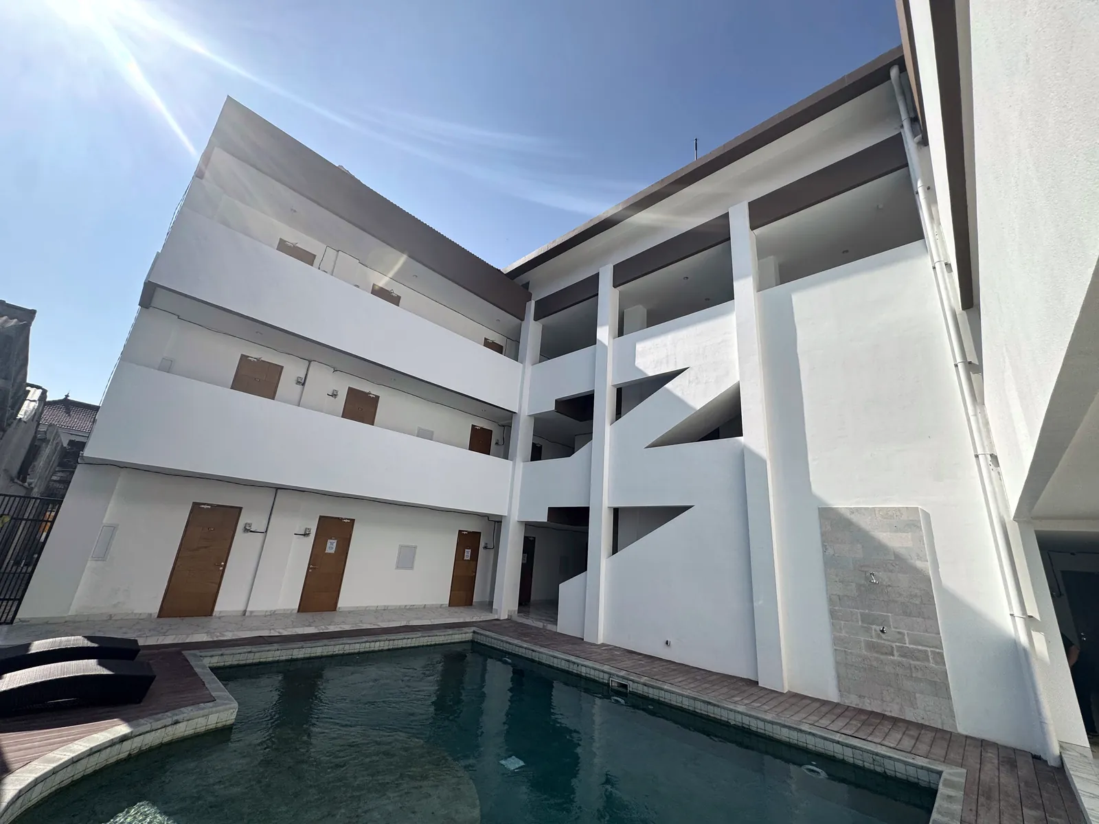 The pool courtyard at Sora Residence Sanur