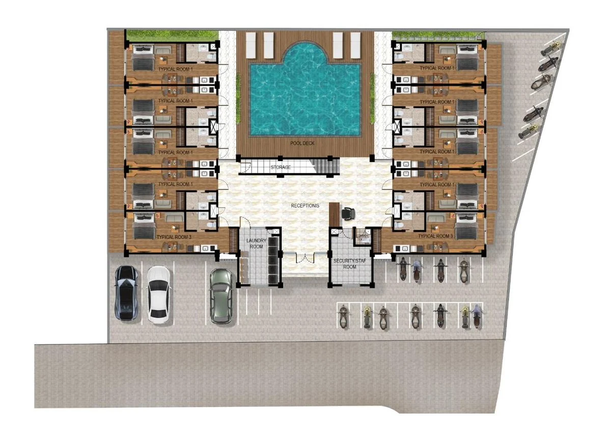 Ground-floor plan of Sora Residence Sanur